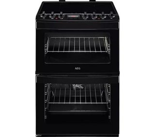AEG DOUBLE ELECTRIC COOKER WITH INDUCTION HOB : MODEL CIB6742ACB - RRP £1149: LOCATION - B2