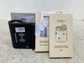 4 X ASSORTED TECH TO INCLUDE CATH KIDSTON WIRELESS DESIGNER BLUETOOTH EARBUDS: LOCATION - G9