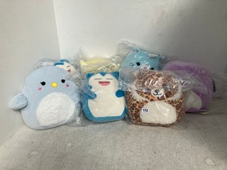 7 X SQUISHMELLOW PLUSHIES TO INCLUDE POKEMON SNORLAX AND TOGEPI: LOCATION - E6