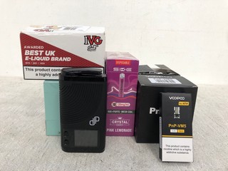 QTY OF ASSORTED VAPE ITEMS TO INCLUDE BOX OF LOST MARY DISPOSABLE PODS BLUEBERRY FLAVOUR (18+ ID REQUIRED BEFORE PURCHASE): LOCATION - E13