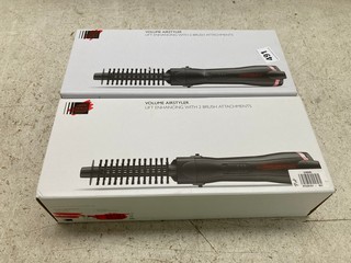 2 X JOHN LEWIS & PARTNERS VOLUME AIRSTYLER W/ 2 BRUSH ATTACHMENTS: LOCATION - E17