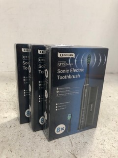 3 X UPHYLIAN U15 SERIES SONIC ELECTRIC TOOTHBRUSHES WITH 8 HEADS: LOCATION - F5