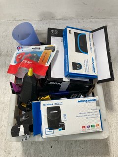 QTY OF ASSORTED ITEMS TO INCLUDE NEXTBASE NEOPRENE CASES WITH 8GB MICROSD CARD & ADAPTOR VIBE 150 AMP BREAKER: LOCATION - AR4