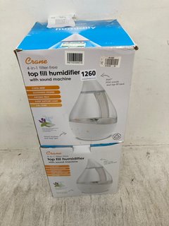 2 X CRANE 4 IN 1 FILTER FREE TOP FILL HUMIDIFIERS WITH SOUND MACHINE: LOCATION - BR2
