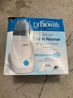 3 X ASSORTED DR BROWNS ITEMS TO INCLUDE BOTTLE STERILISER & DRYER X 2 TO VALSO INCLUDE DELUXE BOTTLE WARMER & STERILISER: LOCATION - BR3