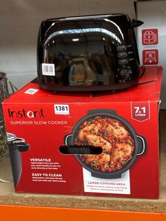 INSTANT SUPERIOR SLOW COOKER TO INCLUDE JOHN LEWIS & PARTNERS 2 SLICE BLACK TOASTER: LOCATION - BR7