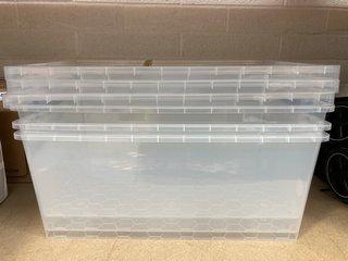 QTY OF PLASTIC CLEAR STORAGE BOXES: LOCATION - BR12