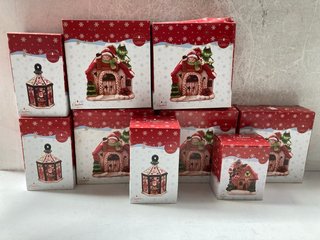 QTY OF CHRISTMAS HOUSES ORNAMENTS: LOCATION - BR15