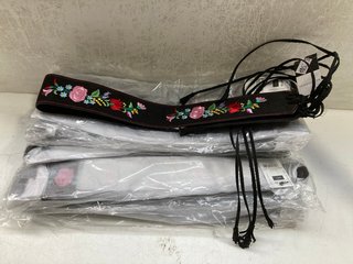 QTY OF BLACK EMBROIDERED BELTS WITH FLOWER DESIGN: LOCATION - BR17