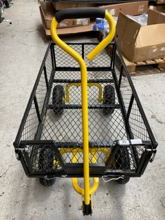 BLACK/YELLOW HEAVY DUTY PULL ALONG CART FOR CAMPING/GARDENING/SHOPPING: LOCATION - A2