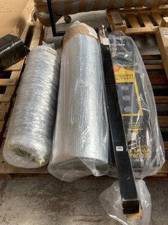 QTY OF ASSORTED ITEMS TO INCLUDE SILVER REFLECTIVE INSULATION ON A ROLL & TREND VARIJIG STRAIGHT LINE GUIDE: LOCATION - B8