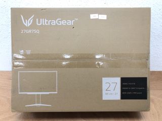 LG ULTRAGEAR 27" 165HZ COMPUTER MONITOR COMPUTER MONITOR (ORIGINAL RRP - £279) IN BLACK: MODEL NO 27GR75Q-B [JPTW16817]. (SEALED UNIT). THIS PRODUCT IS FULLY FUNCTIONAL AND IS PART OF OUR PREMIUM TEC