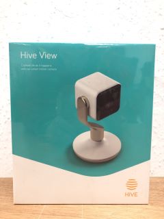 HIVE VIEW SECURITY CAMERA (ORIGINAL RRP - £179.99) IN WHITE AND GOLD: MODEL NO UK7001720 (BASE PLATE, SCREWS, WALL PLUGS, 3M POWER CABLE AND POWER SUPPLY) [JPTW16798]. (SEALED UNIT). THIS PRODUCT IS