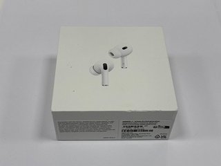 APPLE AIRPODS PRO (2ND GENERATION) WIRELESS EARBUDS (ORIGINAL RRP - £229) IN WHITE: MODEL NO A2698 A2699 A2700 (WITH BOX & ALL ACCESSORIES, MINOR COSMETIC IMPERFECTIONS TO CASE) [JPTM112761]. THIS PR
