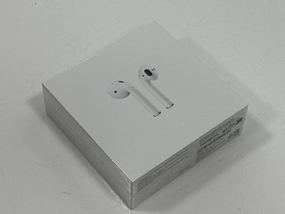APPLE AIRPODS (2ND GENERATION) WITH CHARGING CASE EARPHONES IN WHITE: MODEL NO A2032 A2031 A1602 (WITH BOX & ALL ACCESSORIES) [JPTM112626]. (SEALED UNIT). THIS PRODUCT IS FULLY FUNCTIONAL AND IS PART