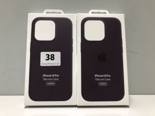 2 X APPLE IPHONE 14 PRO MAGSAFE SILICONE CASES (MIDNIGHT)