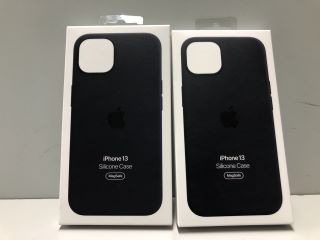 2 X APPLE IPHONE 13 MAGSAFE SILICONE CASES (MIDNIGHT)