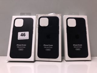 3 X APPLE IPHONE 13 MINI MAGSAFE SILICONE CASES (MIDNIGHT)