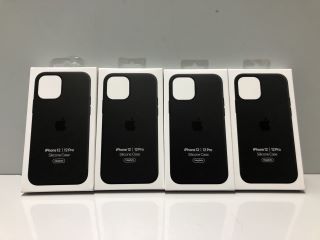 4 X APPLE IPHONE 12 / 12 PRO MAGSAFE SILICONE CASES (BLACK)