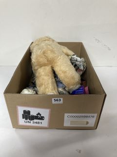 BOX OF ASSORTED ITEMS INC TEDDY BEAR