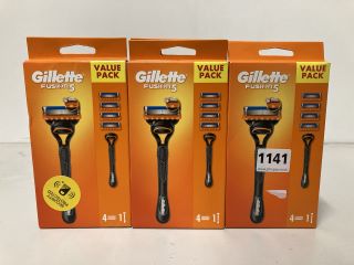3 X GILLETTE FUSION 5 VALUE PACK (18+ ID REQUIRED)