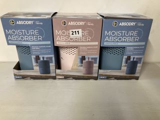 3 X ABSODRY DUO FAMILY REFILLABLE MOISTURE ABSORBERS