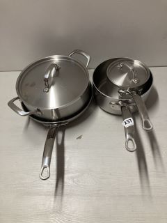 SET OF 4 COOKING PANS IN STAINLESS STEEL