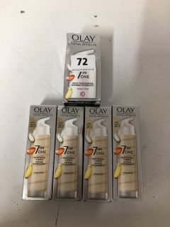 5 X ASSORTED OLAY BEAUTY PRODUCTS TO INCLUDE 7 IN 1 MOISTURISER & SERUMS