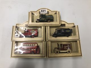 5 X ASSORTED DAYS GONE VINTAGE COLLECTABLE METAL CARS TO INCLUDE GOOD YEAR TYRES