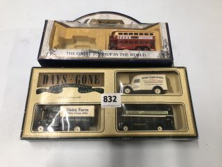 2 X SETS OF VINTAGE COLLECTABLE METAL CARS TO INCLUDE DAYS GONE DAIRY FARM SET