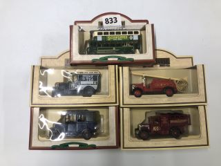 5 X ASSORTED VINTAGE COLLECTABLE METAL CARS TO INCLUDE LYONS TEA