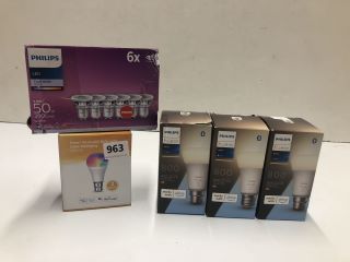 QTY OF ASSORTED LIGHTING TO INCLUDE PHILIPS HUE WHITE 800 BULBS
