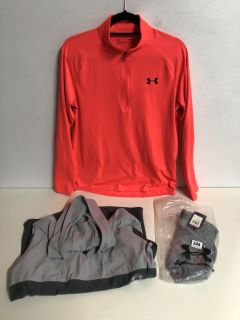 3 X MIXED ITEMS INC UNDER ARMOUR MENS SPORTS TOP (SIZE M)