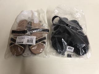 2 X PAIRS SANDALS INC NEW LOOK WOMENS BACK SANDALS (SIZE 5)