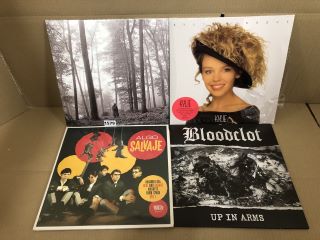 4 X ASSORTED VINYL RECORDS INC BLOODCLOT UP IN ARMS