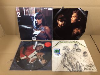 4 X ASSORTED VINYL RECORDS INC METALLICA JUSTICE FOR ALL