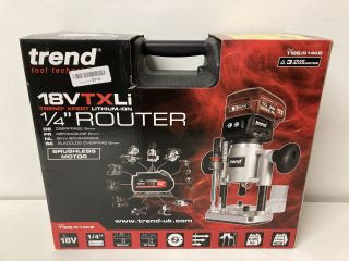 TREND T18S ROUTER WITH PLUNGE AND TRIM BASES