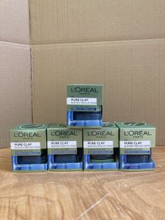 5 X L'OREAL PURE CLAY BLEMISH RESCUE MASKS