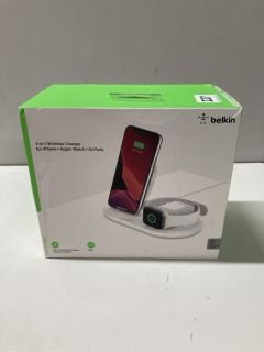 BELKIN 3 IN 1 WIRELESS CHARGER FOR IPHONE + APPLE WATCH + AIRPODS