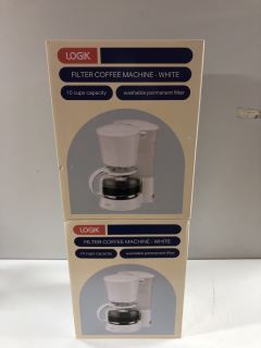 2 X LOGIK FILTER COFFEE MACHINES IN WHITE