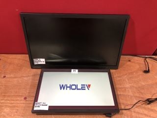 2 X ASSORTED SCREENS TO INC WHOLEV 16" SCREEN MODEL TFT-LCD MONMITOR (NO POWER SUPPLY)