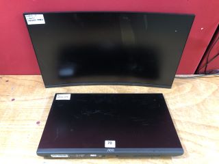 2 X ASSORTED MONITORS TO INC AOC 22" 22B2 (SMASHED/SALVAGE/SPARES)