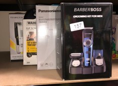 QTY OF ITEMS TO INCLUDE BARBERBOSS MEN'S 5 IN 1 GROOMING KIT, PRECISION TRIMMING FOR NOSE, EAR, HAIR, BEARD, AND BODY WITH 39 LENGTH SETTINGS, PRECISION CONTROL DIAL, USB RECHARGEABLE, 100% WATERPROO