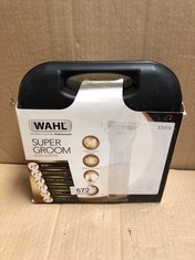 WAHL DOG CLIPPERS, SUPERGROOM PREMIUM DOG GROOMING KIT, FULL COAT DOG CLIPPERS FOR ALL COAT TYPES, LOW NOISE CORDLESS PET CLIPPERS, CHROME, ONE SIZE.: LOCATION - E