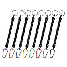 34 X 8 PCS PACK FISHING LANYARDS WITH CARABINER FISHING ROPES SECURE PLIERS LIP GRIPS TACKLE FISH TOOLS - TOTAL RRP £170: LOCATION - E