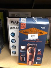 QTY OF ITEMS TO INCLUDE KING C. GILLETTE MEN'S BEARD TRIMMER PRO WITH PRECISION WHEEL FOR 40 BEARD LENGTHS: LOCATION - A