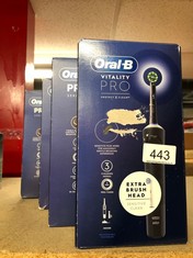QTY OF ITEMS TO INCLUDE ORAL-B PRO 3 ELECTRIC TOOTHBRUSHES FOR ADULTS, MOTHERS DAY GIFTS FOR HER / HIM, 3 MODES WITH TEETH WHITENING, 3500, BLACK:: LOCATION - B RACK
