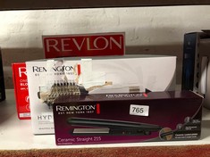 QTY OF ITEMS TO INCLUDE REMINGTON SLIM HAIR STRAIGHTENER WITH CERAMIC COATING - 110MM FLOATING PLATES, 215°C, FAST 30 SECOND HEAT UP, WORLDWIDE VOLTAGE FOR TRAVEL, AUTO SHUT OFF, S1370: LOCATION - D