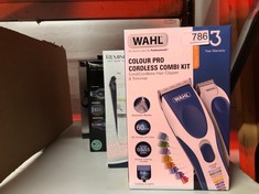 QTY OF ITEMS TO INCLUDE WAHL COLOUR PRO CORDLESS COMBI KIT, HAIR CLIPPERS FOR MEN, HEAD SHAVER, MEN'S HAIR CLIPPERS WITH BEARD TRIMMER, CLIPPER AND TRIMMER, EASY TO USE, GROOMING KIT: LOCATION - D RA