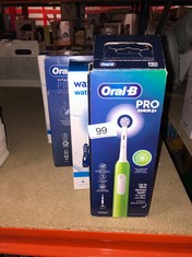 QTY OF ITEMS TO INCLUDE ORAL-B PRO JUNIOR KIDS ELECTRIC TOOTHBRUSH, GIFTS FOR KIDS, 1 TOOTHBRUSH HEAD, 3 MODES WITH KID-FRIENDLY SENSITIVE MODE, FOR AGES 6+, 2 PIN UK PLUG, GREEN: LOCATION - A RACK